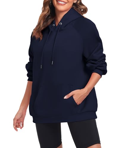FKEEP OVERSIZE HOODIES WOMEN FLEECE CREWNECK, NAVY BLUE, SIZE: WOMEN S - Brand New