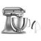 KITCHENAID ARTISAN SERIES 5 QUART TILT-HEAD STAND MIXER FLEX EDGE BEATER SILVER Like New