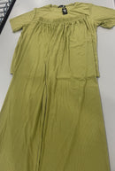 TALMONT WOMEN'S PAJAMA SET SHORT SLEEVE 2 PIECE LOUNGE SET, SIZE: S-M - HAKI - Like New
