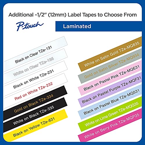 Brother Genuine P-touch TZE-335 Label Tape, 1/2" (0.47") Standard Laminated - Brand New