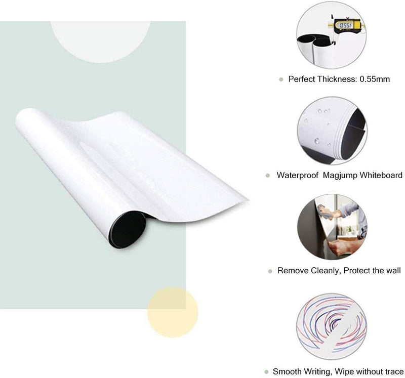 MAGJOY PREMIUM IRON LAYER STICKER TO MAGNET WHITE BOARD - WHITE, 47 X 70 - Like New