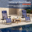 Chaise Lounge Chair Outdoor Set of 2 Oversized Zero Gravity Chair Blue - Brand New