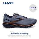 BROOKS MEN'S GHOST 15 NEUTRAL RUNNING SHOE FLINTSTONE/PEACOAT/OAK SIZE 10.5 - Like New