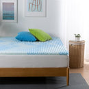 ZINUS 1.5" SWIRL GEL COOLING MEMORY FOAM MATTRESS QUEEN NEW SMALL BOX WHITE/BLUE - Brand New