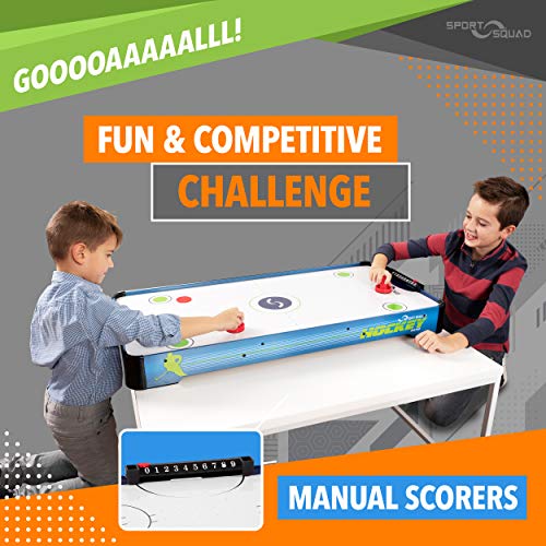 SPORT SQUAD 40 INCH TABLE TOP AIR HOCKEY TABLE FOR KIDS AND ADULTS - BLUE/BLACK - Like New