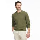 44S6S024 By Saks Fifth Avenue Olive Men's Size XL Jersey Stitch Crewneck Sweater - Brand New