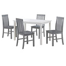 WALKER EDISON 4 PERSON MODERN FARMHOUSE WOOD DINING TABLE, SET OF 4 - GRAY/WHITE - Like New