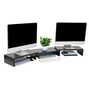 Mind Reader Dual Monitor Stand, Desktop Organizer MDF - Black - Scratch & Dent