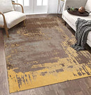 MOTINI Abstract Area Rug 5x7 Brown Gold Grey Yellow Geometric Distressed - Brand New
