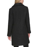 KARL LAGERFELD WOMEN'S SOLID TEXTURE WOOL CLASSIC BLAZER BLACK X-LARGE - Brand New