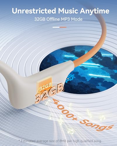 DEMICEA OPEN EAR SPORT HEADPHONES WIRELESS BONE CONDUCTION EARPHONES X6 - ORANGE - Like New