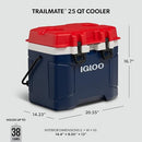IGLOO TRAILMATE COOLER | INSULATED HARD SHELL ICE CHEST 25QT - AMERICANA - Like New