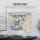 CORSAIR 3500X MID-TOWER ATX PC CASE PANORAMIC TEMPERED GLASS - WHITE - Like New