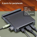 ZAGG 6-PORT MEDIA HUB, HDMI 4K 60HZ, USB-C PD 100W, USB-A 3.2 10GBPS - BLACK - Like New