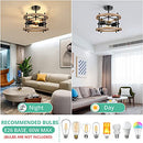 2-Light Semi Flush Mount Ceiling Light Fixture Rustic Washed Wood - Black - Brand New