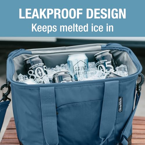 CleverMade Pacifica Collapsible Insulated Cooler Bag – Grizzly Bear Brown - Like New
