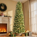 SHareconn Prelit Artificial Pencil Christmas Tree 6FT & Warm White Lights - Brand New