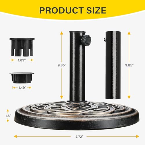 YSSOA 24.2 LBS 17.7" Market Umbrella Base Heavy Duty Round Patio Umbrellas - Like New