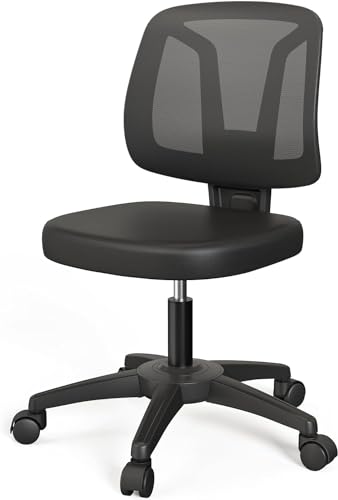 TTD TIANTIANDA ARMLESS SWIVEL MESH COMPUTER OFFICE DESK CHAIR - BLACK - Like New