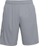 UNDER ARMOUR MEN'S TECH GRAPHIC SHORTS - SIZE: MEN L - STEEL/BLACK - Brand New