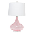 ELEGANT DESIGNS 24" MODERN REFINED RIPPLED GLASS TABLE LAMP - PINK - Like New