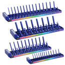 WORKPRO Socket Organizer Set, 4PC, 1/4", 3/8", 1/2" Drive W004741A - BLUE - Like New