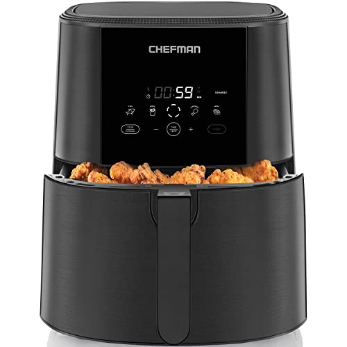 CHEFMAN TURBOFRY TOUCH AIR FRYER OIL-FREE DIGITAL CONTROLS 5 QUART - BLACK - Like New