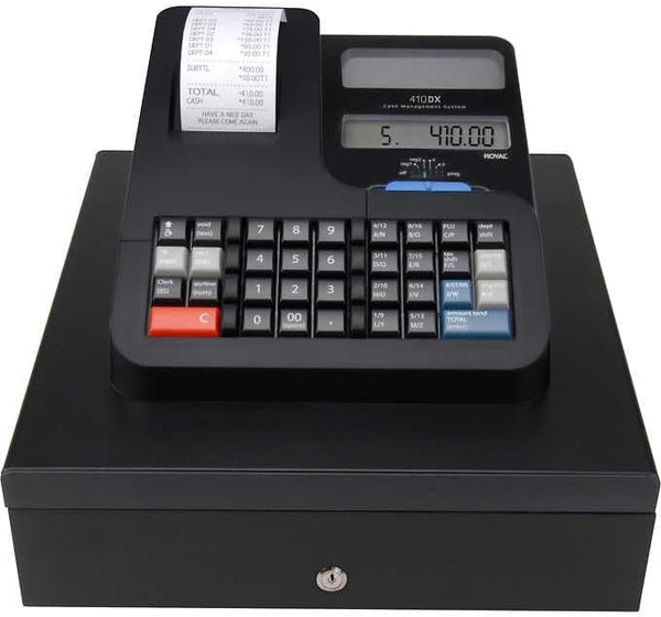 Royal Electronic Cash Register, Thermal Printing, 410 DX Electronic - BLACK Like New