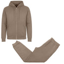 BLU ROCK MEN'S FLEECE LINED FULL-ZIP HOODIE AND JOGGER - SIZE: S - BROWN - Brand New