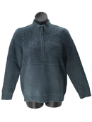 BAREFOOT DREAMS COZYCHIC MIXED SHEARLING PULLOVER - SIZE: WOMEN L - SMOKY BLUE - Brand New
