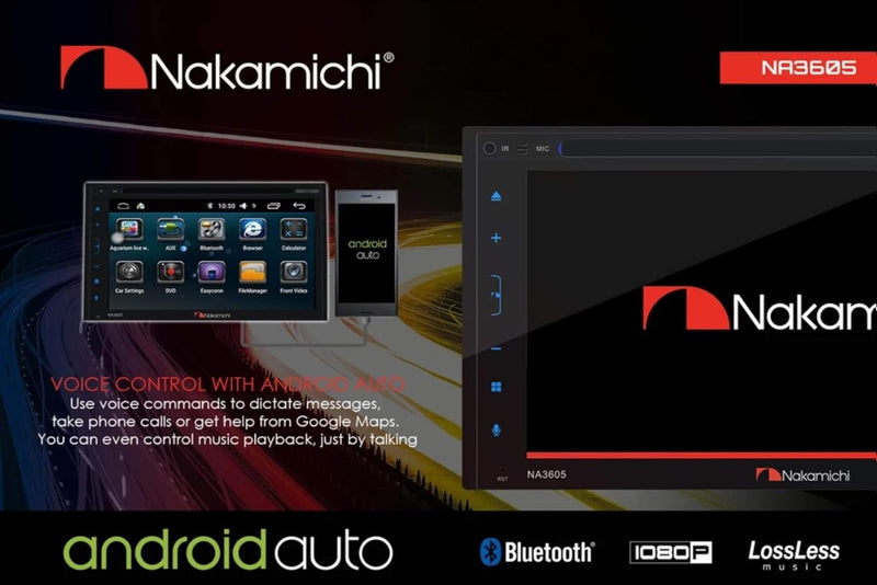 NAKAMICHI DVD CAR NA3605 6.8" W/BLUETOOTH - BLACK - Like New