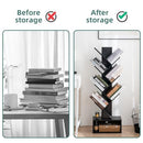 Yoobure Tree Bookshelf, 6 Tier Small Book Shelf Retro Floor - BLACK - Like New