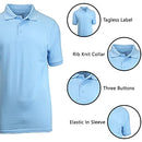 GALAXY BY HARVIC MENS POLO PIQUE SHIRT SIZE LARGE - LIGHT BLUE - Brand New