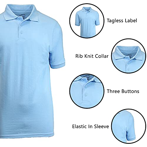 GALAXY BY HARVIC MENS POLO PIQUE SHIRT SIZE LARGE - LIGHT BLUE - Brand New