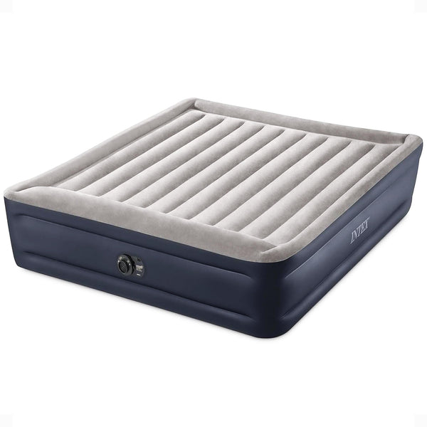 Intex King Air Mattress, Dura-Beam Plus 16.5" Inflatable Bed Built-in Pump Gray - Like New