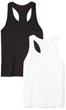 AMAZON ESSENTIALS WOMEN'S ACTIVE RACERBACK TANK TOP, 2 PACK, XS,  BLACK/WHITE - Brand New