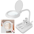 JOLLYCAPER MAGNIFYING GLASS WITH LIGHT AND STAND/5X 10X MAGNIFYING LAMP - WHITE - Like New