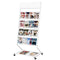 XIDIHF 4-TIER FLOOR STANDING MAGAZINE RACK, 23.4"W, WHEELS, J-28 - WHITE - Like New