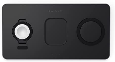 Satechi Trio Wireless Charger Magnetic Pad Qi Certified ST-X3TWCPM - Black Like New
