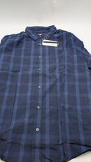 Jack Tailor Mens Regular Fit Long Sleeve Shirts, Size L, Navy Plaid - Brand New