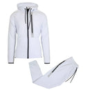 GALAXY BY HARVIC GALAXY MEN'S MODERN FIT HOODIE JOGGER SET - SIZE L - WHITE - Brand New