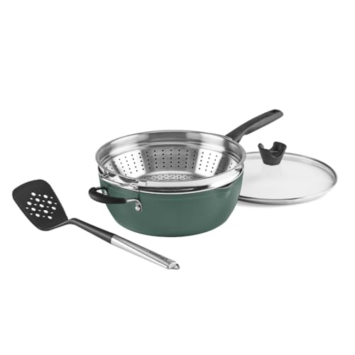 CUISINART PREFERRED PAN 4-PC SET - SAGE GREEN (MULTI-PURPOSE PAN w/COVER) - Like New