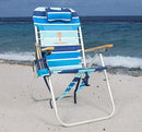 TOMMY BAHAMA HI-BOY 17" SEAT HEIGHT 4-POSITION LACE-UP FOLDING BEACH - STRIPE - Like New