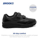 120309 BROOKS WOMEN ADDICTION WALKER V-STRAP 2 SHOES SIZE 10.5 BLACK/BLACK - Like New