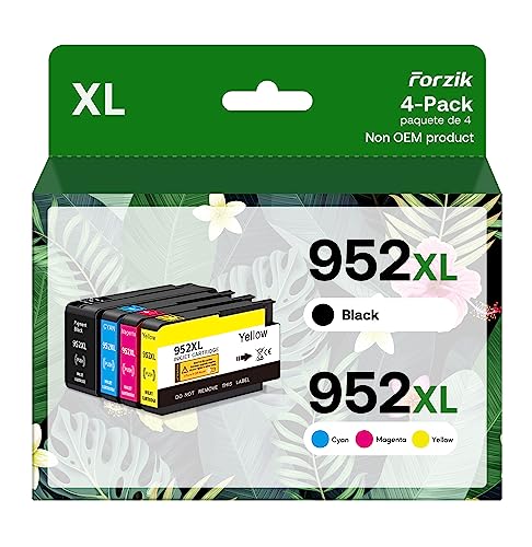 Forzik Compatible 952XL Ink Cartridge Replacement for HP 952 952XL 4 Pack - Brand New