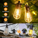 ROVNOES OUTDOOR STRING LIGHTS WITH REMOTE DIMMABLE 100FT PATIO LIGHTS BLACK - Like New