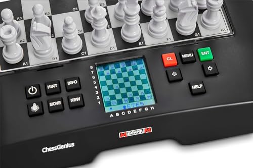 Millennium ChessGenius Electronic Chess Board Set - Play Chess - Black/White - Like New