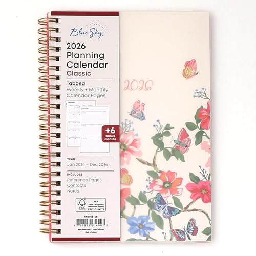 BLUE SKY 2026 WEEKLY MONTHLY PLANNER CALENDAR 5" X 8" FLEXIBLE FROSTED PINK - Brand New