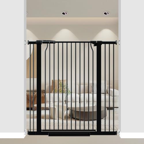 40.55" Extra Tall Baby Gate for Doorways, 32.6-40.5" Wide W385 - BLACK - Like New