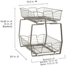 CLOSETMAID 2T-KCPO-1814 18" H X 14" W 2-TIER CABINET PULL-OUT ORGANIZER - WHITE - Like New
